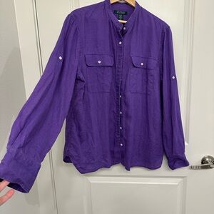 Ralph Lauren Women’s Casual Button Down in Rich Purple